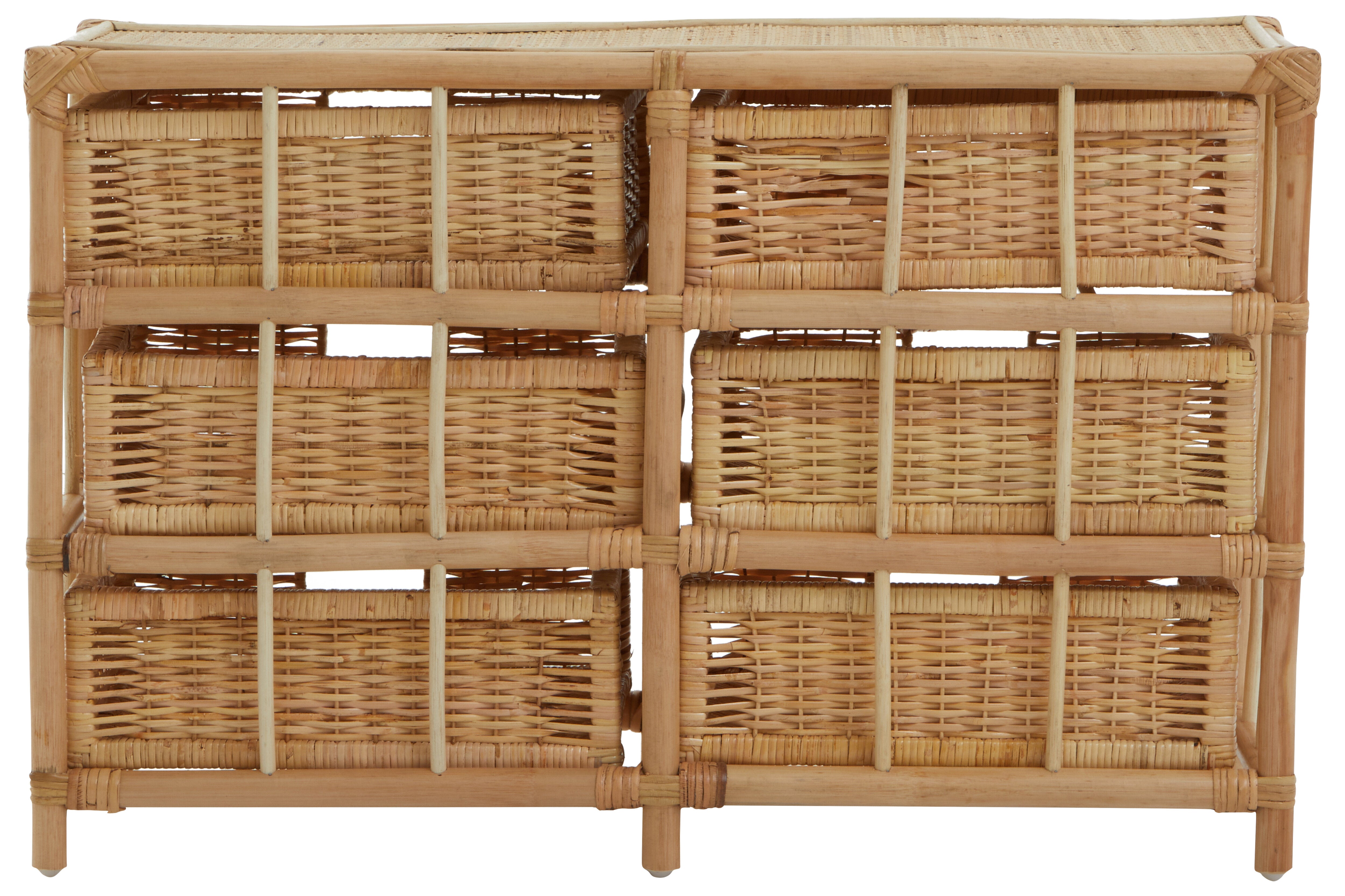Jada Natural Rattan Chest of Drawers | 6 Drawers